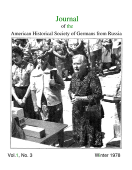 Journal of the American Historical Society of Germans from Russia