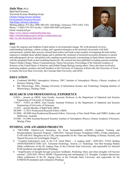 Jiafu Mao, Ph.D. BIO EDUCATION RESEARCH and PROFESSIONAL