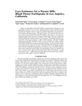 Loss Estimates for a Puente Hills Blind-Thrust Earthquake in Los Angeles, California
