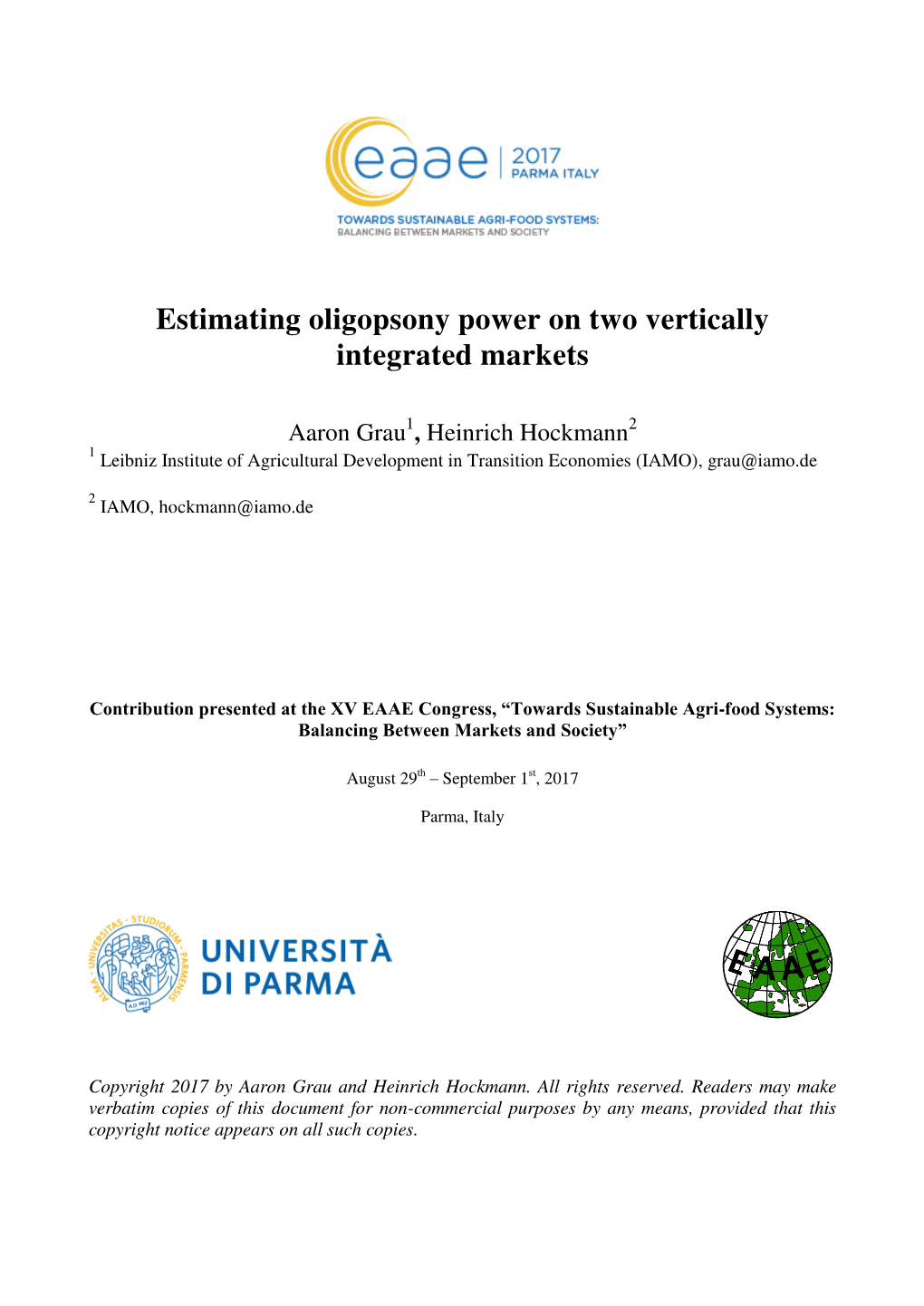 Estimating Oligopsony Power on Two Vertically Integrated Markets