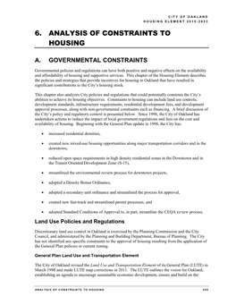 6. Analysis of Constraints to Housing
