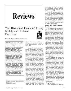 "The Historical Roots of Living Mulch and Related Practices"