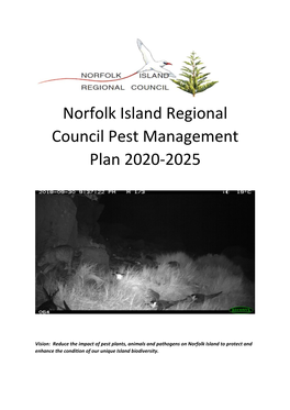 Norfolk Island Regional Council Pest Management Plan 2020-2025