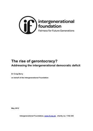 The Rise of Gerontocracy? Addressing the Intergenerational Democratic Deficit