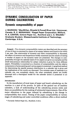 Consolidation of the Paper Web, Trans