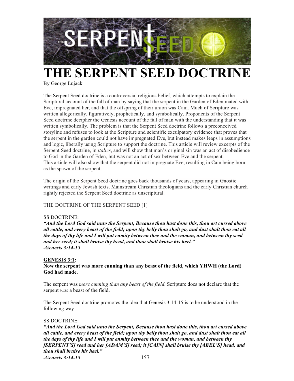 37. the Serpent Seed Doctrine