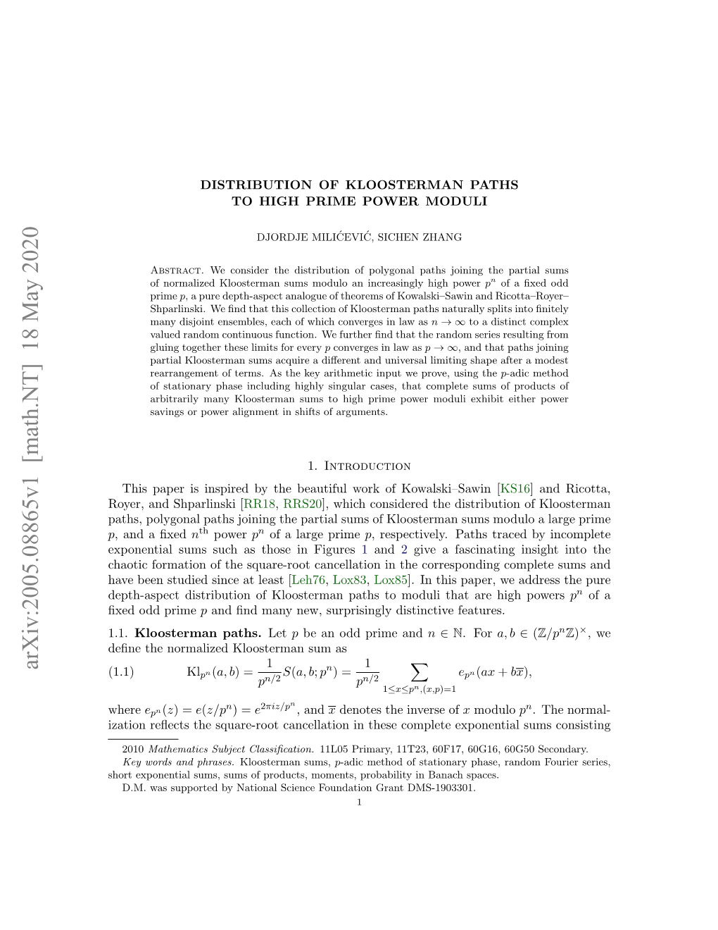 Distribution of Kloosterman Paths to High Prime Power Moduli