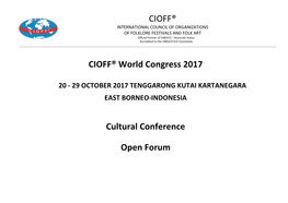 Cultural Conference and Open Forum 2017