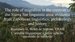 Six Southern Migrations of Zapotecan Speakers: Evidence from Linguistics