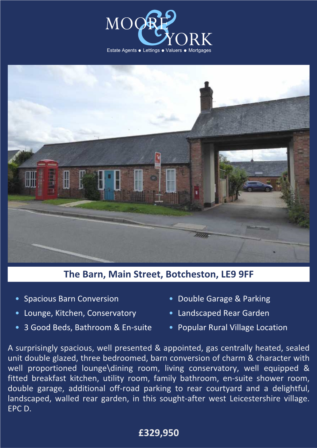 £329,950 the Barn, Main Street, Botcheston, LE9