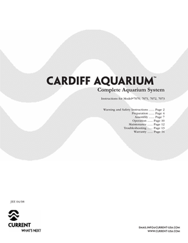 Cardiff Aquarium Instruction Manual