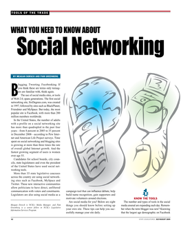 WHAT YOU NEED to KNOW ABOUT Social Networking