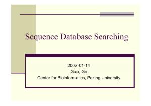 Sequence Database Searching