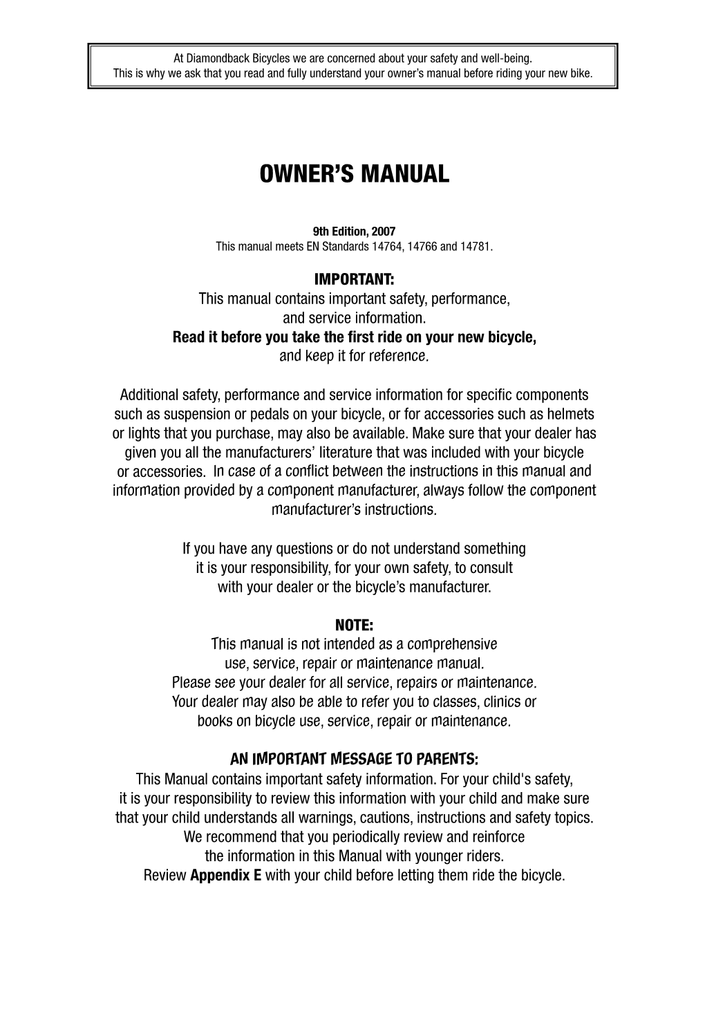 Owner's Manual