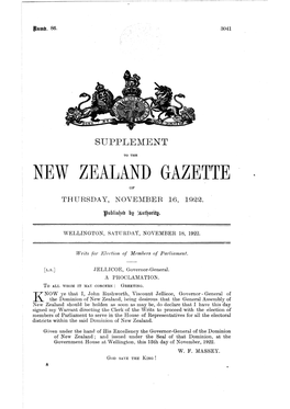 New Zealand Gazette of Thursday, November