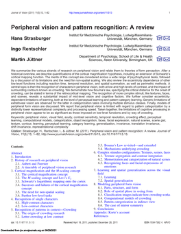 Peripheral Vision and Pattern Recognition: a Review