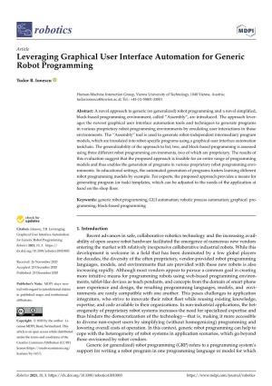 Leveraging Graphical User Interface Automation for Generic Robot Programming