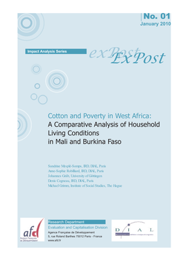 Cotton and Poverty in West Africa : a Comparative Analysis of Household