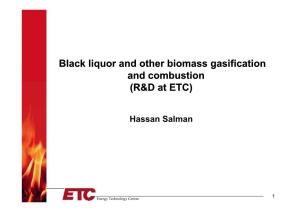Black Liquor and Other Biomass Gasification and Combustion (R&D at ETC)