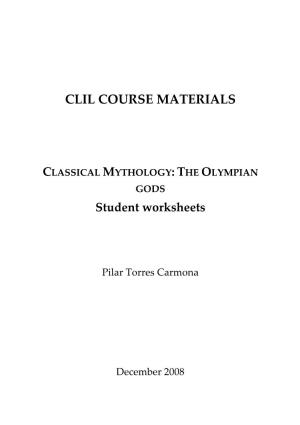 THE OLYMPIAN GODS Student Worksheets