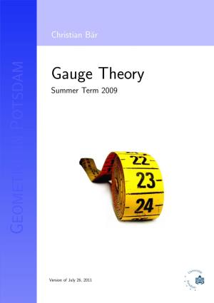 Gauge Theory Summer Term 2009 OTSDAM P EOMETRIE in G