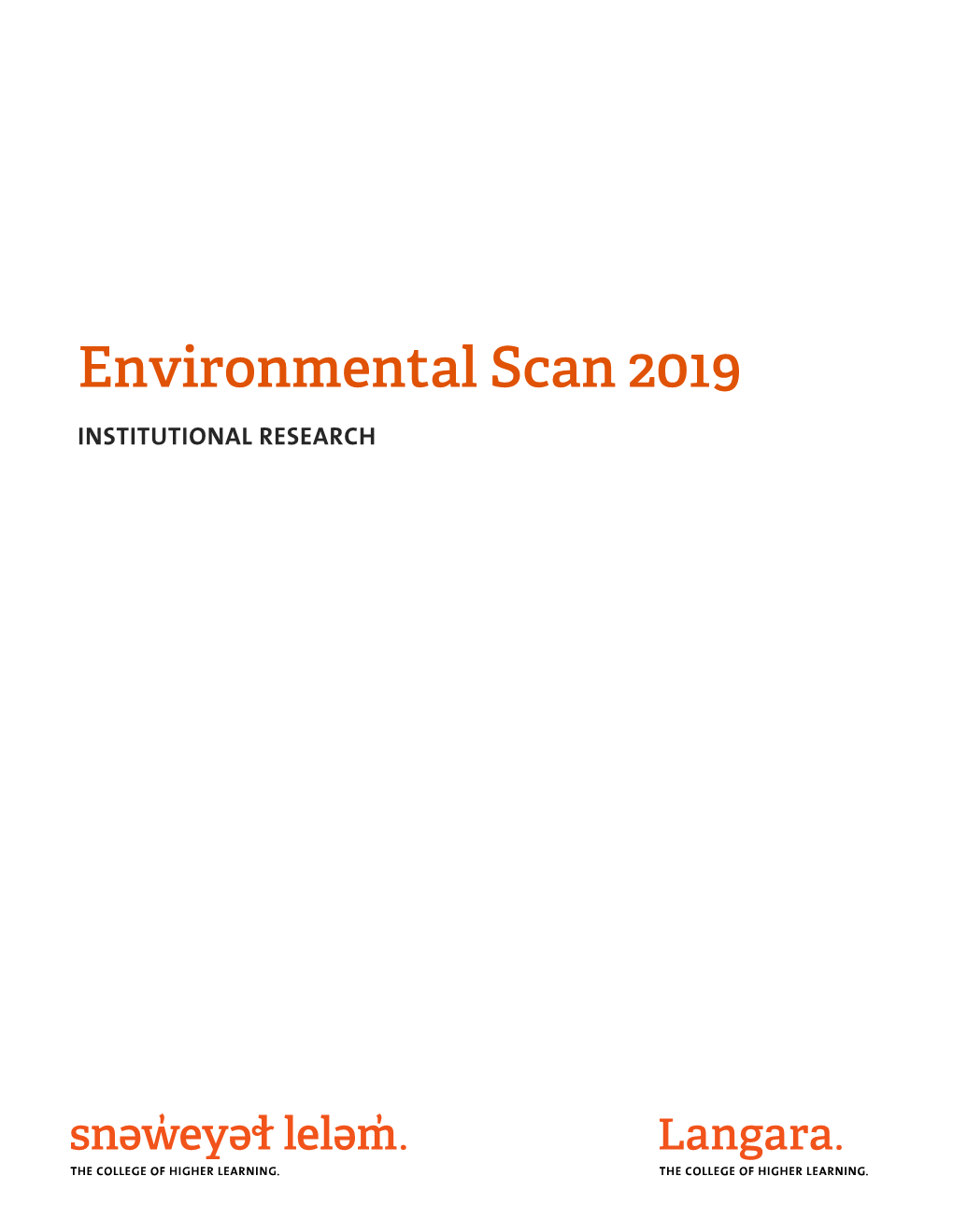 Environmental Scan 2019