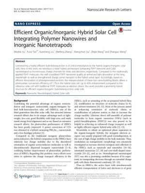 Efficient Organic/Inorganic Hybrid Solar Cell Integrating Polymer