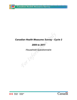 Canadian Health Measures Survey - Cycle 2 Only 2009 to 2011