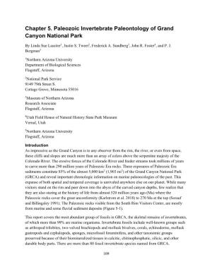 Chapter 5. Paleozoic Invertebrate Paleontology of Grand Canyon National Park
