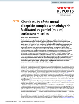 Dipeptide Complex with Ninhydrin Facilitated by Gemini (Msm)