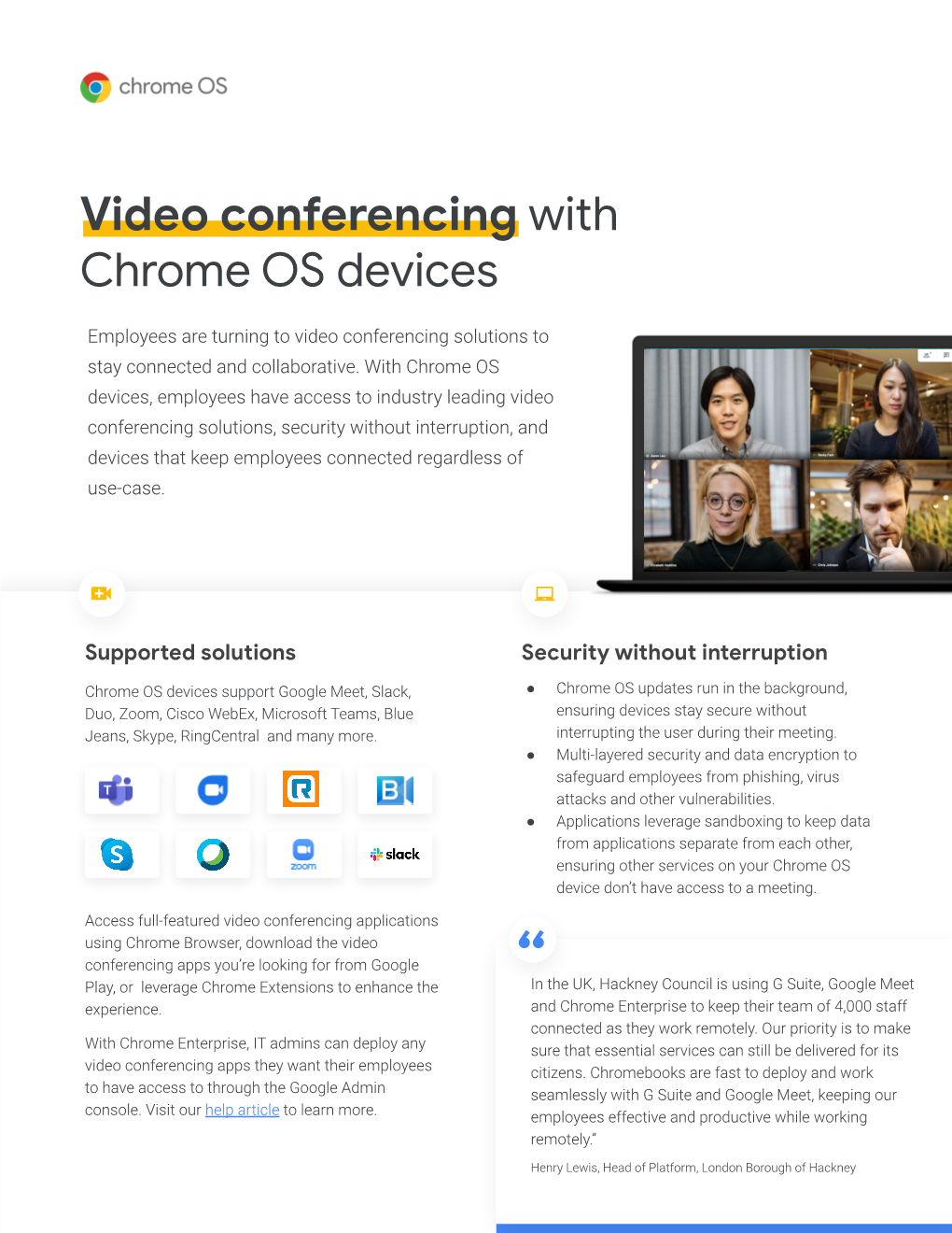 Video Conferencing with Chrome OS Devices