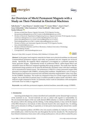 An Overview of Mnal Permanent Magnets with a Study on Their Potential in Electrical Machines