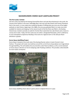 Backgrounder: Essroc Quay Lakefilling Project