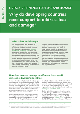 Why Do Developing Countries Need Support to Address Loss and Damage?