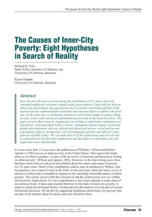 Causes of Inner-City Poverty: Eight Hypotheses in Search of Reality
