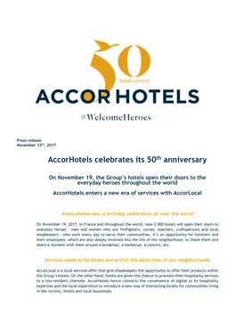 Accorhotels Celebrates Its 50Th Anniversary