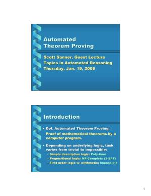 Automated Theorem Proving Introduction