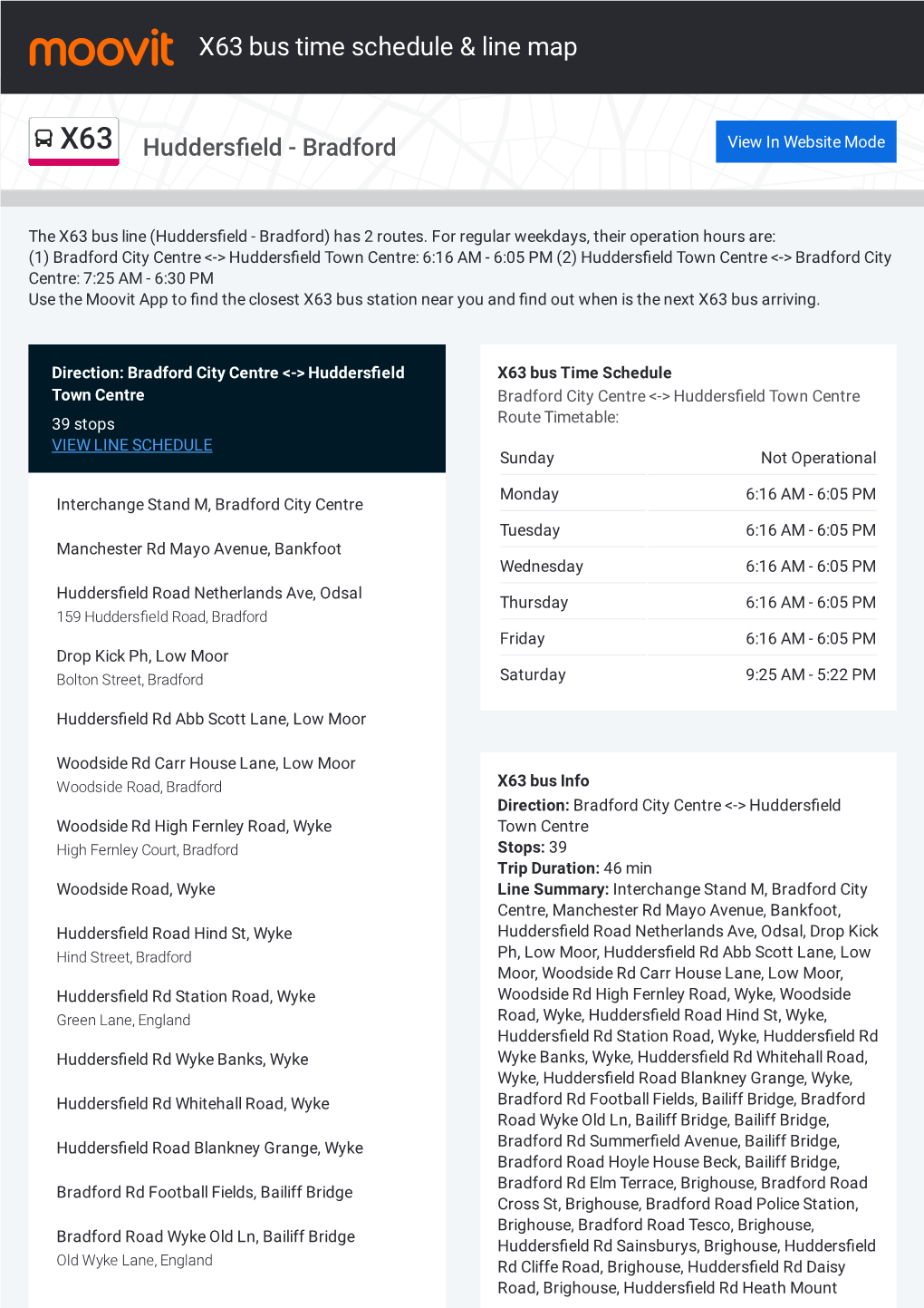 X63 Bus Time Schedule & Line Route