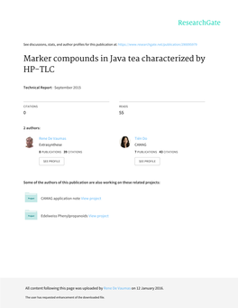 Marker Compounds in Java Tea Characterized by HP-TLC