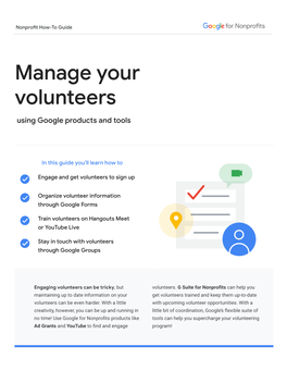 Manage Your Volunteers Using Google Products and Tools