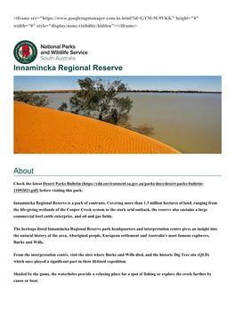 Innamincka Regional Reserve About
