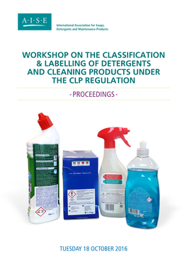 Workshop on the Classification & Labelling of Detergents and Cleaning Products Under the Clp Regulation