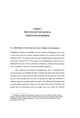 Chapter 3 the CONCEPT of FAITH in THERAVADA BUDDHISM