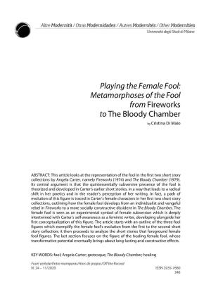 Playing the Female Fool: Metamorphoses of the Fool from Fireworks to the Bloody Chamber