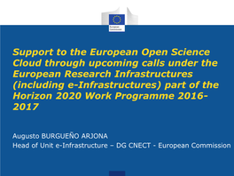 Support to the European Open Science Cloud Through Upcoming