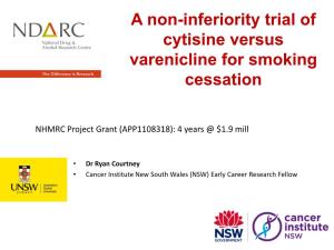 A Non-Inferiority Trial of Cytisine Versus Varenicline for Smoking Cessation