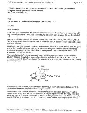 Promethazine HCI and Codeine Phosphate Oral Solution C- V Page 1 of 13