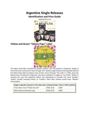 Beatles Argentine Singles, Identification Guide
