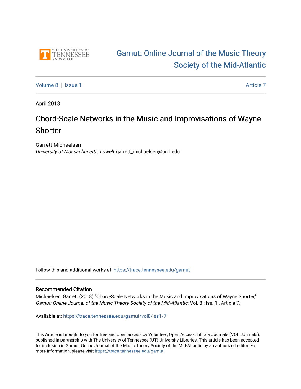 Chord-Scale Networks in the Music and Improvisations of Wayne Shorter