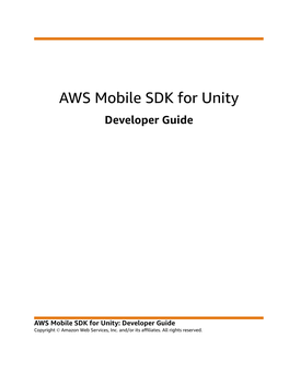 AWS Mobile SDK for Unity Developer Guide